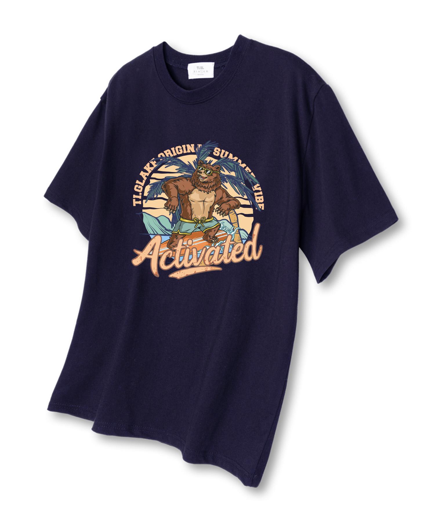 Tee Glake Vintage Summer Short Sleeve T-Shirt Navy L