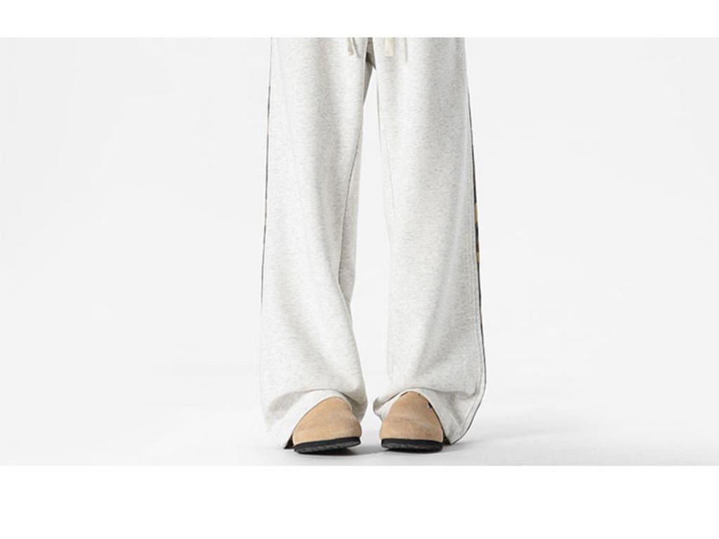 Unisex American Side Stripe Sweatpants: Loose, Straight-Leg Casual Pants for Autumn/Winter, High Street Style.