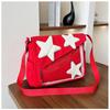 2024 New Star Pattern Canvas Tote Bag Street Fashion Large Capacity Shoulder Crossbody Bag