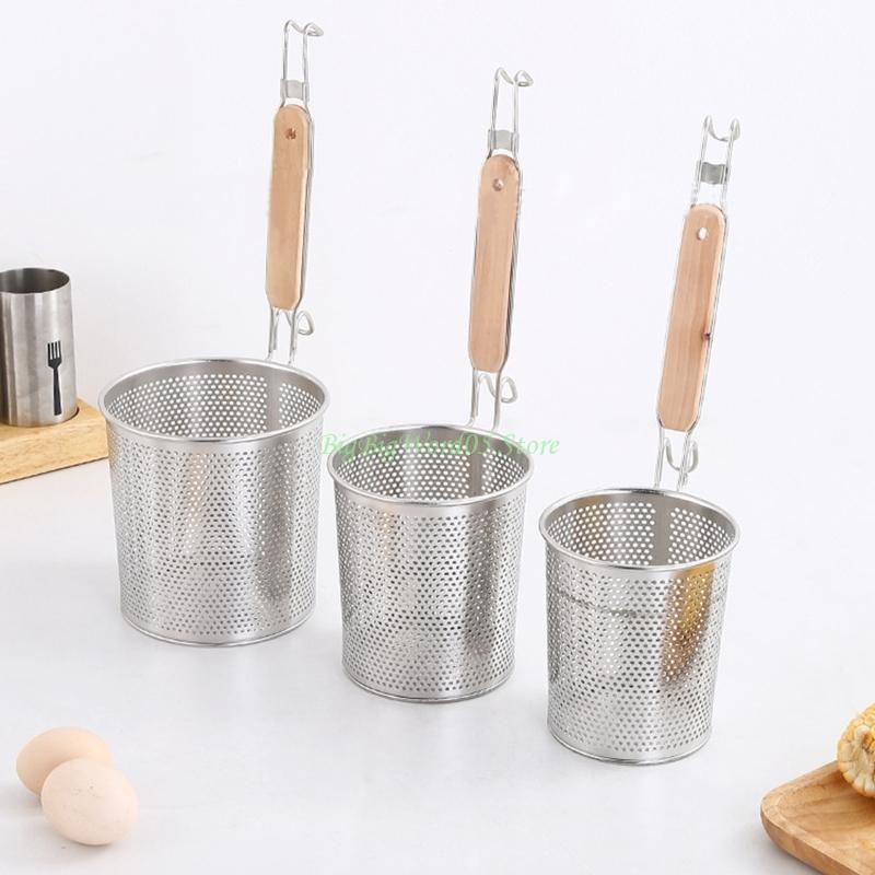 Panier à Frire Mini 24TE Cuillère Filtre pour Cuisson Pâtes, Nouilles, Raviolis, Frit