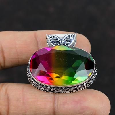 Fasetli Çoklu Turmalin Kolye El Yapımı Değerli Taş Kolye Vintage Kolye 925 Ayar Gümüş Kolye Doğum Taşı Takıları Yıl Dönümü Hediyeleri