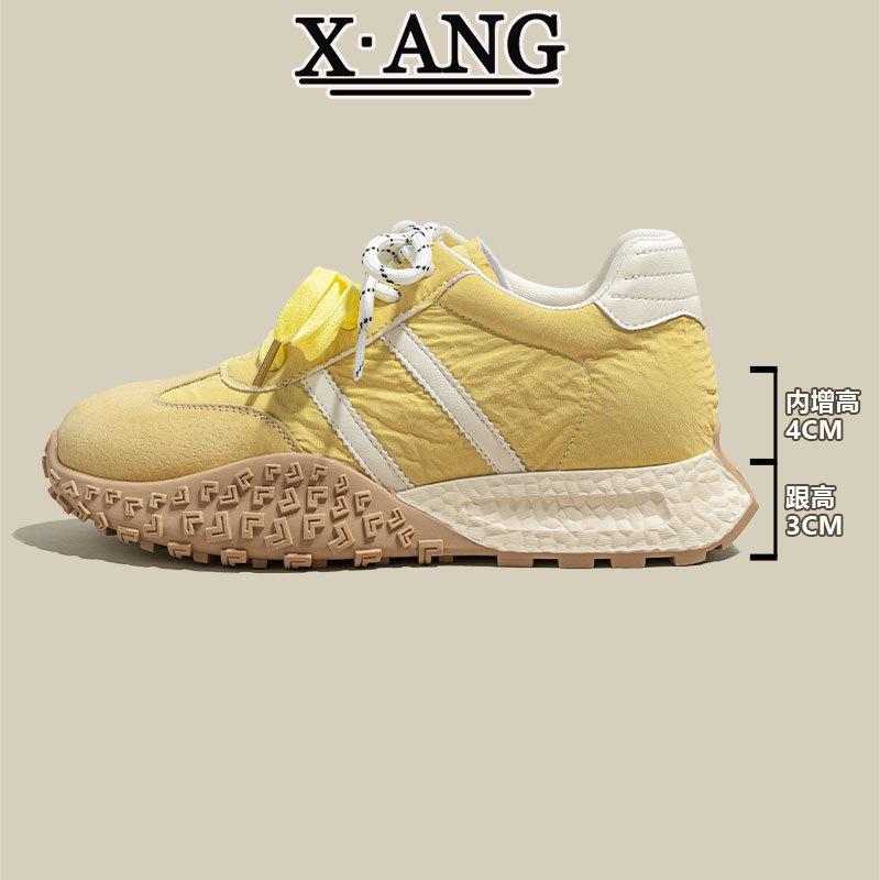 

Внутреннее увеличение высоты 7 см кожаные немецкие тренировочные туфли женские туфли универсальные туфли Форреста Гампа весна-лето 2025 новая повседневная спортивная обувь 34