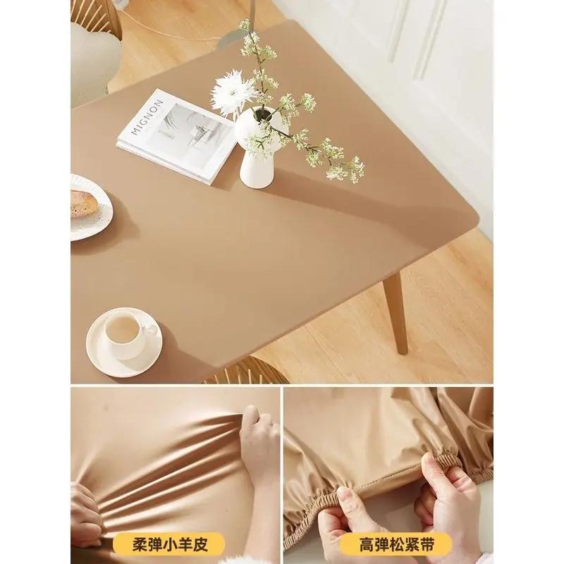 Rekbaar Elastisch Waterdicht Tafelkleed Melkzijde Effen Stof Polyester Tafelhoes Hotel Huis Bruiloft Decor Banket Tafels Handdoek 60x60cm(23.6x23.6in