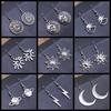 Vintage Totem Ohrring Sonne & Mond Hängeohrringe Geometrische Damen Hängeohrringe Stern Mond Weiblicher Koreanischer Schmuck