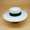 Foreign Trade White Big Eaves Wide Eaves Wool Flat Top Top Top Hat Female Autumn And Winter British Retro Versatile French Celebrity Felt