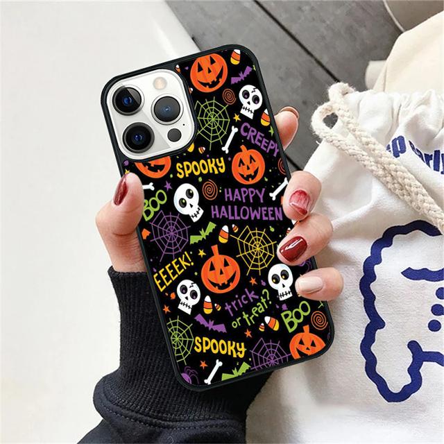 Pumpkin Halloween Bat Witch Boo Phone Case Cover for iPhone 17 Air 16 15 14 13 11 12 Pro Max Plus Shell Coque