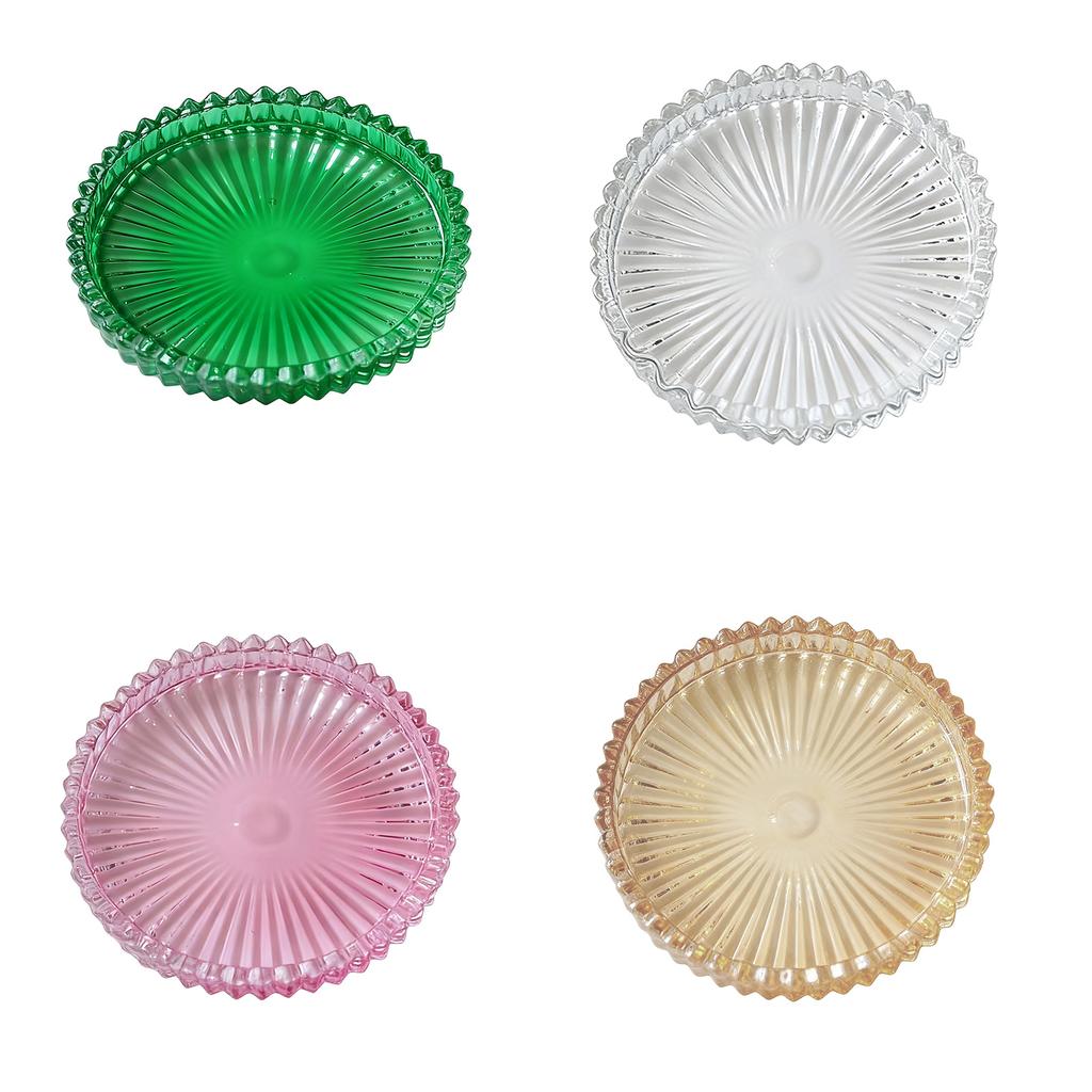 Glas Kerzenteller Säulenkerzenhalter, Glas Untersetzer Kleine Runde Kerzenbasis & Teller und Tablett für Tischdekorationen