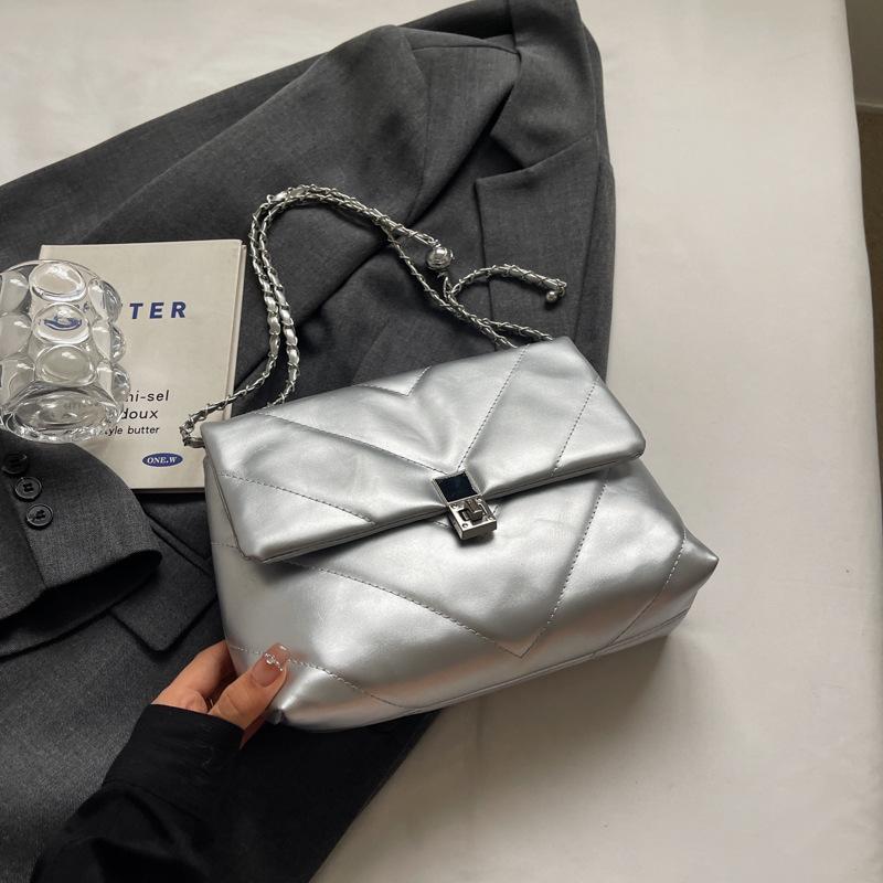 Embroidery Thread Chain Bag Women's 2025 New Niche Design Large Capacity Single Shoulder Oblique Span Bag Literary and Elegant Small Square Bag