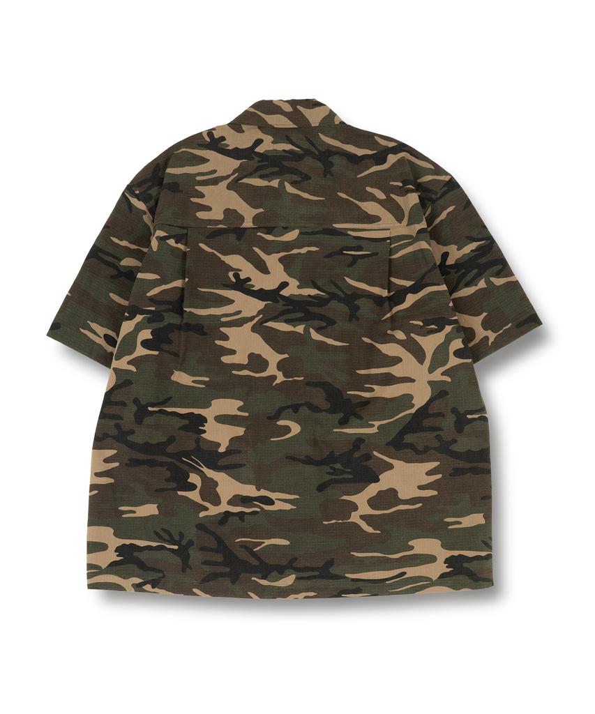 Mudsalt Jungle Fatigue Roll-Up Short Sleeve Shirt Camo Khaki