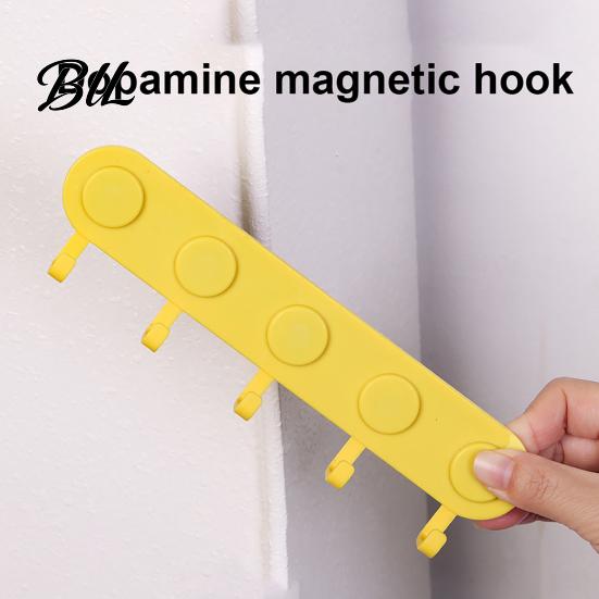 Integrated Hooks Magnetic Hook Rack with 5 Strong Magnetism No for Bags Drilling Easy Installation Organizer Keys Masks Hats