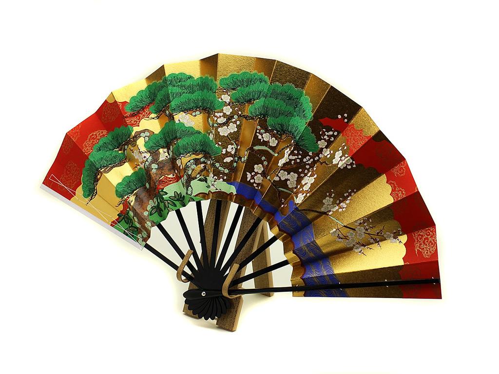 decorative and plum made in with fan handcrafted by traditional Japanese perfect for entranceway interior or New 29cm x 51cm when Kyoto-style fan,