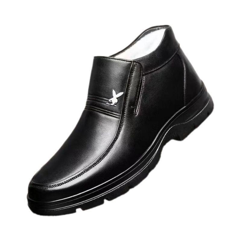 Men's shoes leather thickened velvet winter warm and cold boots men's wool cotton shoes cotton boots warm snow boots