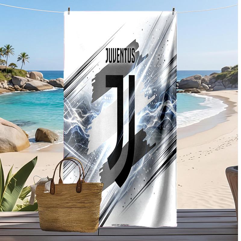 Juventus FC Printed Beach Towel Quick Dry Soft TowelPortable Large Rectangular Beach Blanket for Travel Swimming Pool
