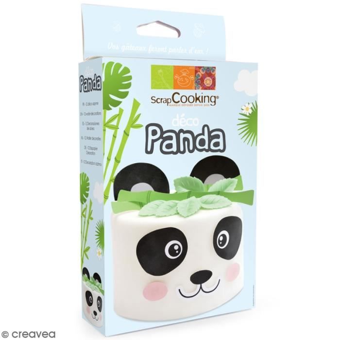 Kit décoration azyme - Panda - Blanc - Mixte - Enfant - Design cake Panda