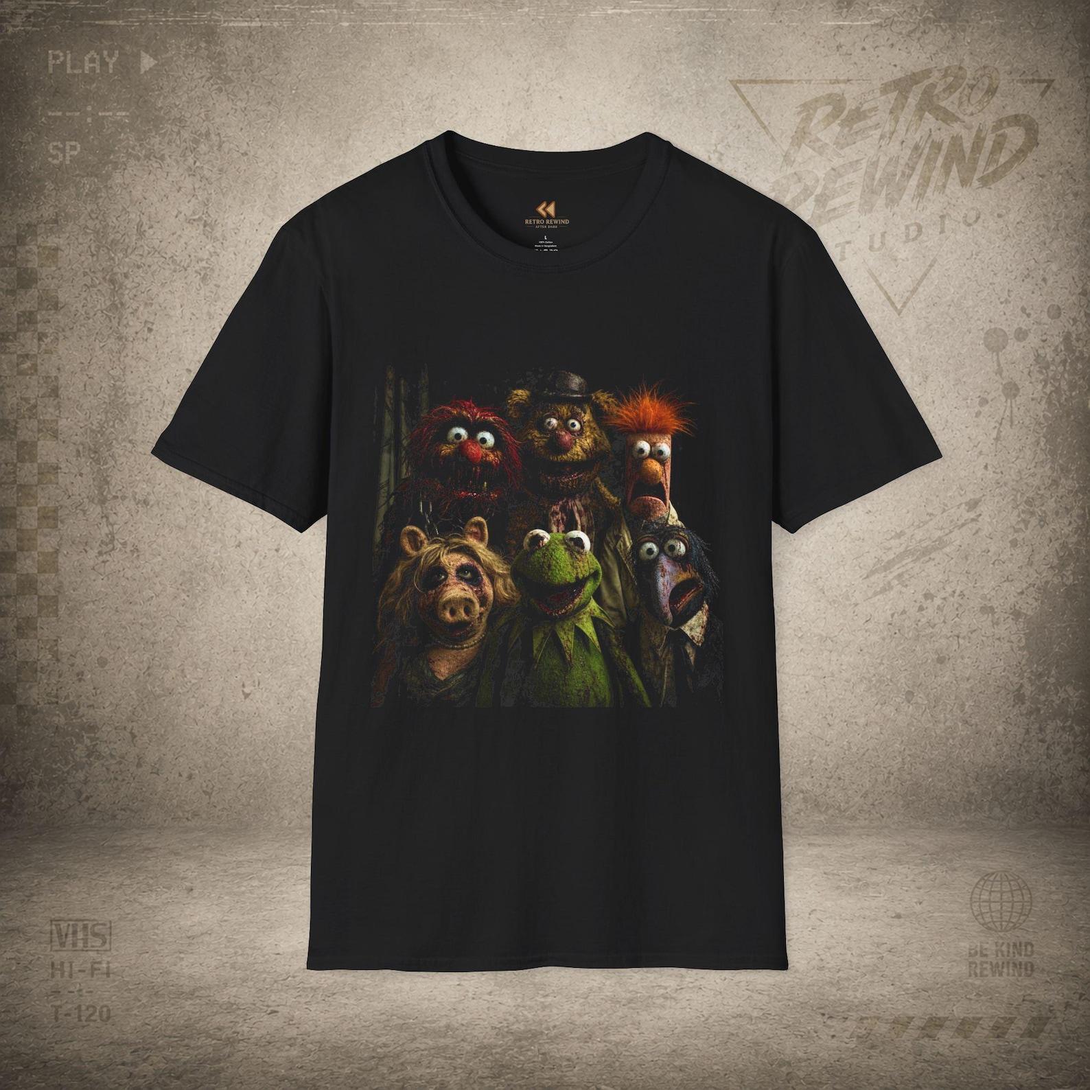Horror Muppets T-Shirt | Twisted Retro TV Graphic Tee | Haunted Puppet Show | RetroRewind After Dark L