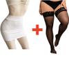 2PCS/SET Women High Waist Pencil Mini Skirts+Stockings Dress Set,Sexy Casual Wrap Hips Black Short Skirt and Pantyhose