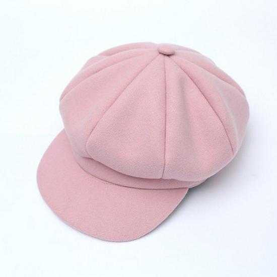 Women's Woolen Octagonal Beret: British Retro Autumn/Winter Style, Trendy All-Match, Japanese Literary Duckbill Cap.