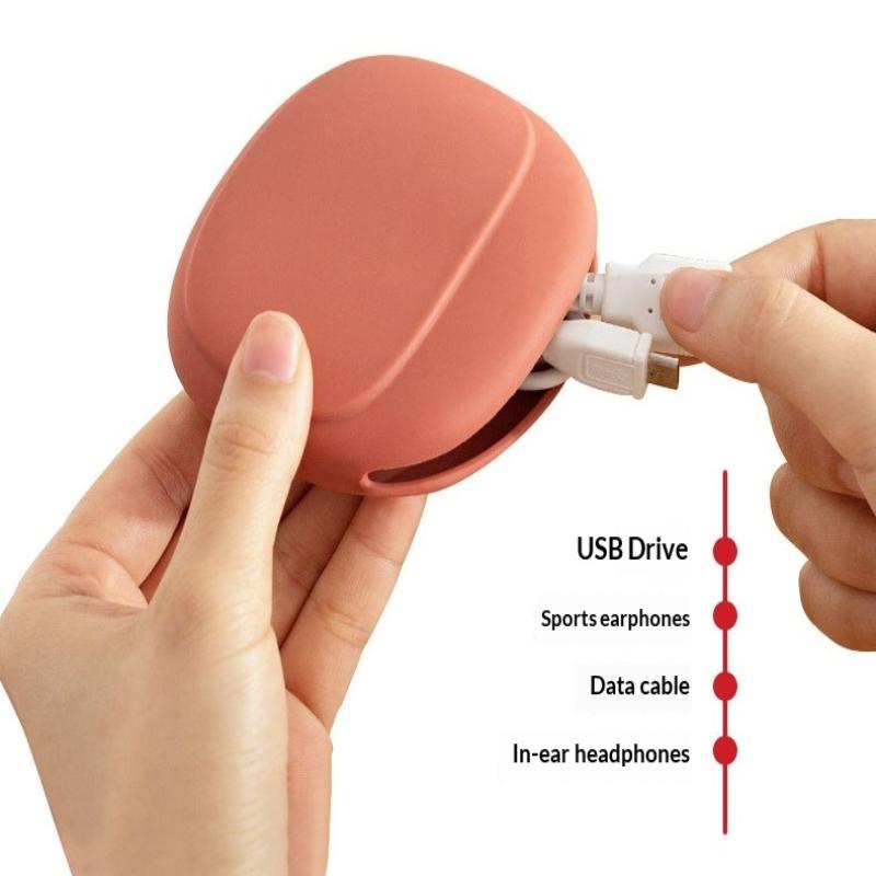 2 Stück Silikon-Handykabeltasche Datenkabel Aufbewahrungsbox Reise Kopfhörerkabel Schlüssel U-Disk USB Bewertung Sauna