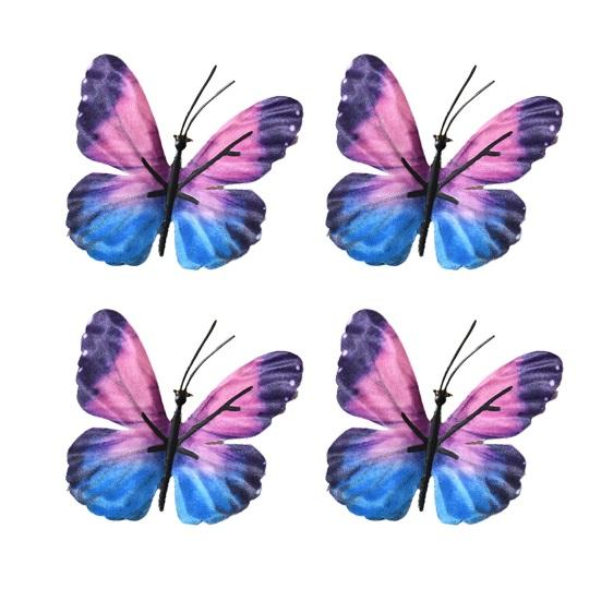 4 Pcs 3D Butterfly Wall Stickers Colorful Butterflies Wall Decal Removable Wall Art Murals for DIY Crafts Home Office Party Bedroom Decoration