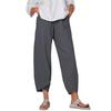 Women's Hot Selling Wide Leg Cotton Linen Pants – Elastic Waist, Casual, Nine-Point Style
