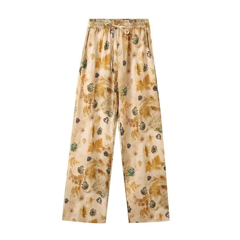 Fashion Style 2024 Spring New Arrival Women's Clothing Temperament Printed Shirt Outfit Tops High Waist Pants 8265035