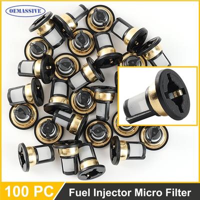 100 PC Car Fuel Injector Micro Basket Filter Repair Kit Polyester Fuel Injector Micro Filter For Honda Civic 2008 2009 2010 2011