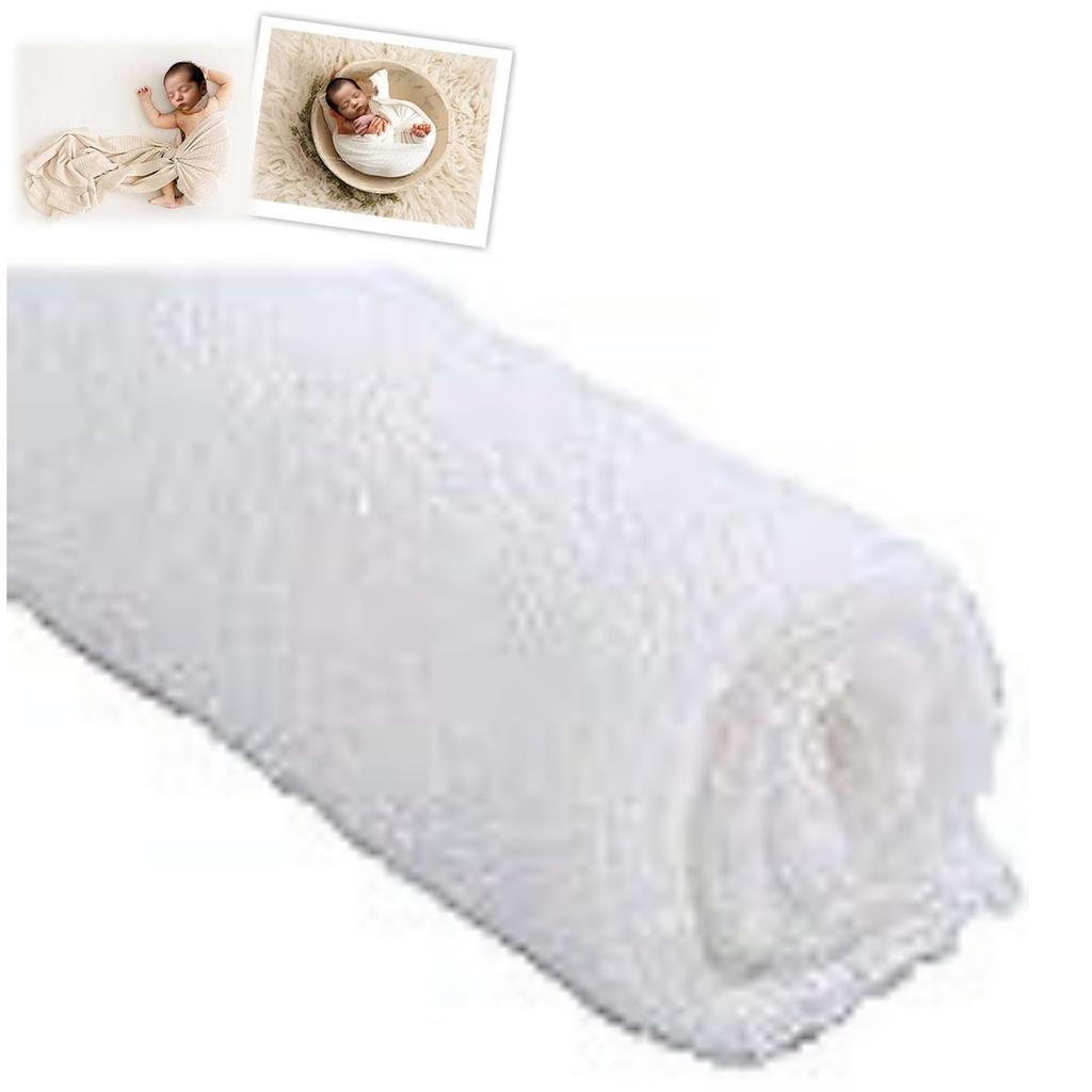 Mo Moon Newborn Photo White Baby Wrap and Blanket for Newborn Photography Set,