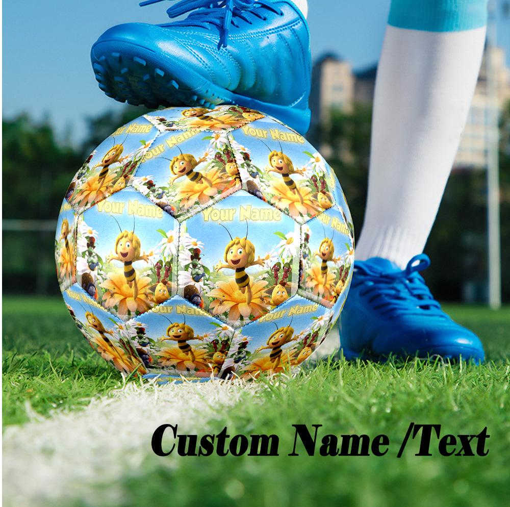 Custom Text Size 5 Soccer Ball, Standard Match Football For OutdoorDie Biene Maja