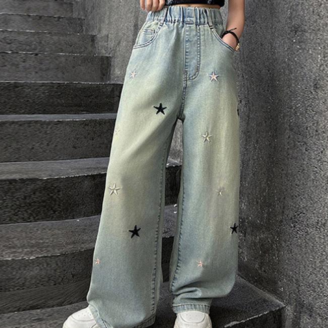 Children's Wide Leg Pants Girls' Jeans Wide Leg Pants Girls' Jeans Korean