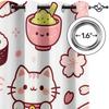 2 Panels Kawaii Sushi Cat Sakura Curtains 85% Light Blocking Drapes Bedroom Living Room Stylish Home Decor Holiday Gift