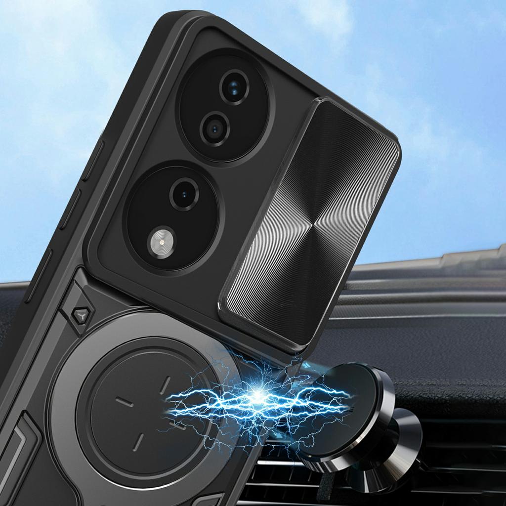 For Honor X7b 4G/90 Smart Case TPU+PC Kickstand Military Grade Shockproof Phone Cover