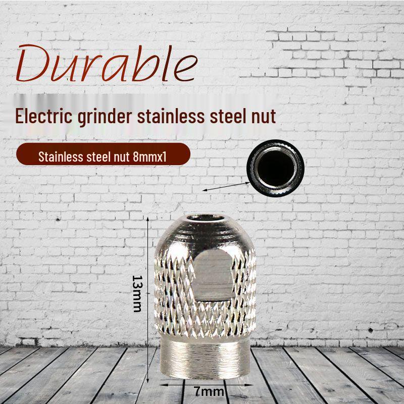 Compact Multi-Function Electric Grinder Chuck Nut - Stainless Steel Collet Accessory