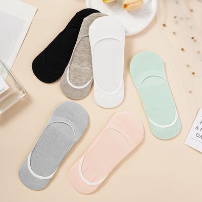 Women Invisible Boat Socks Summer Silicone Non-slip Fashion Ankle Socks Low Cut Female Solid Color Cotton Breathable Sock