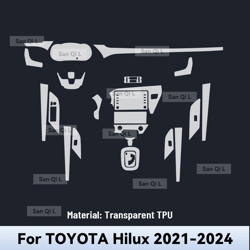 For TOYOTA Hilux 2024 Car Center Console Media Dashboard Navigation TPU Anti-scratch Protector Interior Film