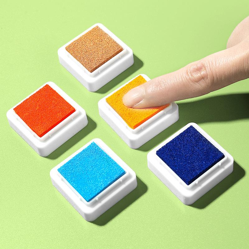 24-Color Children's Finger Painting Ink Pad - 3x3 Palm Print & Stamp Pad for Kindergarten