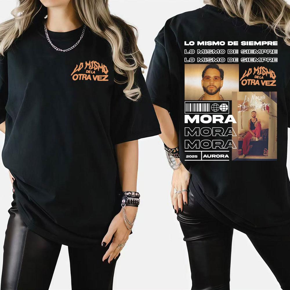 

Rapper Mora Lo Mismo De Siempre 2025 Album T Shirt Men s Clothing Fashion Hip Hop Street T-shirts Casual Cotton Oversized Tsh... S разноцветный