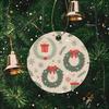 Vintage Red Bow Wreath and Gift Box Acrylic Christmas Tree Ornament Festive Holiday Hanging Decoration Christmas Party Home Decor Xmas Tree Bauble