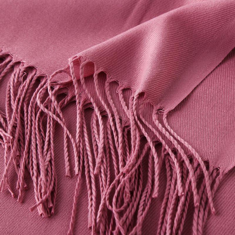Women's Solid Color Imitation Cashmere Scarf - 200g, Red, Warm Autumn/Winter Shawl and Neckerchief