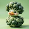 Cute Vegetable Duck Resin Handicraft Creative Broccoli-shaped Duck Figurine for Home Entrance, Desk, Personalized Decoration