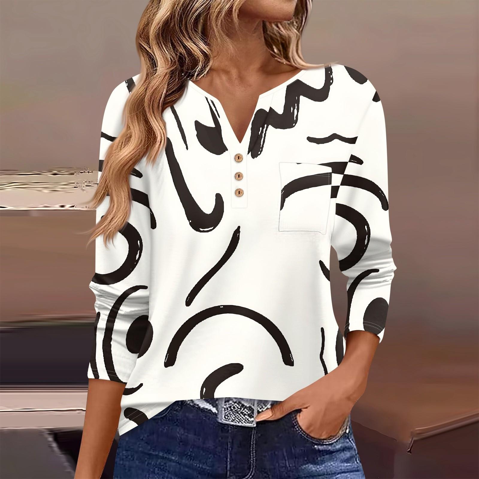 

Женская футболка с длинным рукавом на пуговицах, повседневная, выходного дня, модная, базовая, с V-образным вырезом, обычная, с карманом S бежевый