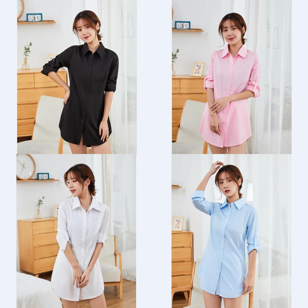 Streetwear Shirt For Women With Spliced Polyester Cotton Fabric Spring Casual Style