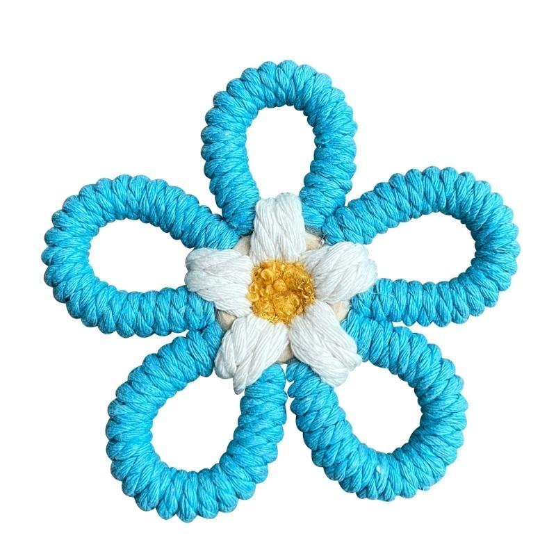 Woven Macrames Colorful Flower Wall Art Decoration for Living Room or Baby Kids Bedroom Nursery Wall Hanging Ornament