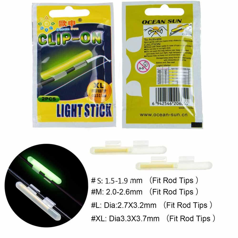 Fluorescent Tackle Clip On Fishing Rod Luminous Fishing Float Lightstick Glow Stick Light Sticks
