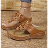 Vintage Flower Wedge Sandals Women 2025 Summer Cozy Clip Toe Platform Sandles Woman Thick Sole Gladiator Sandalias 43