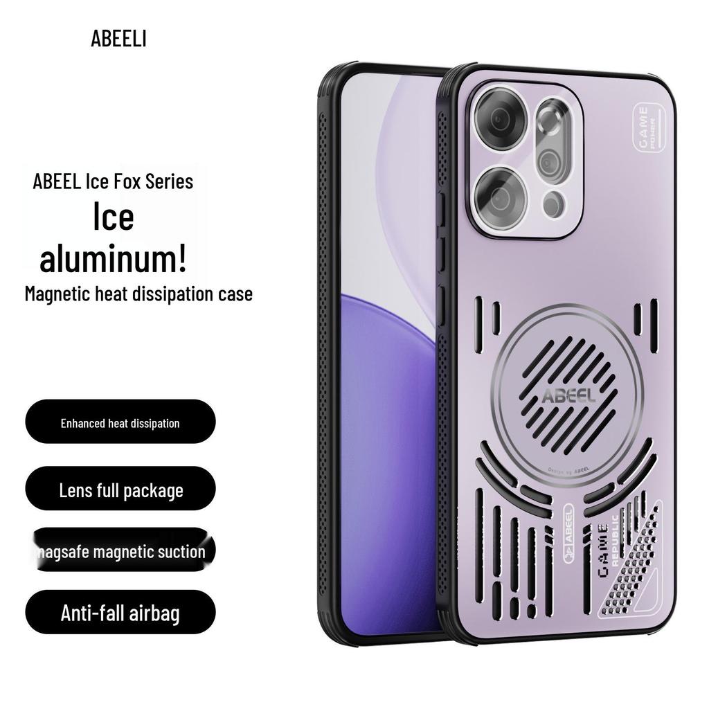 OPPO Reno14 Pro Ice Aluminum Magnetic Protective Phone Case with Heat Dissipation and Drop-Proof Design
