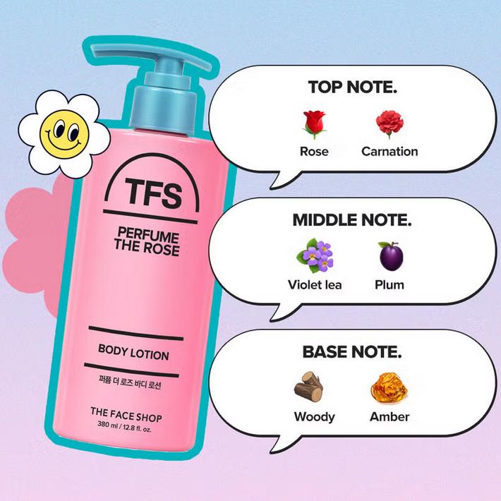 The Face Shop Perfume The Rose Body Lotion 380 ml/ Deeply Hydrating, Moisturizing, Korean Cosmetics, Kbeauty