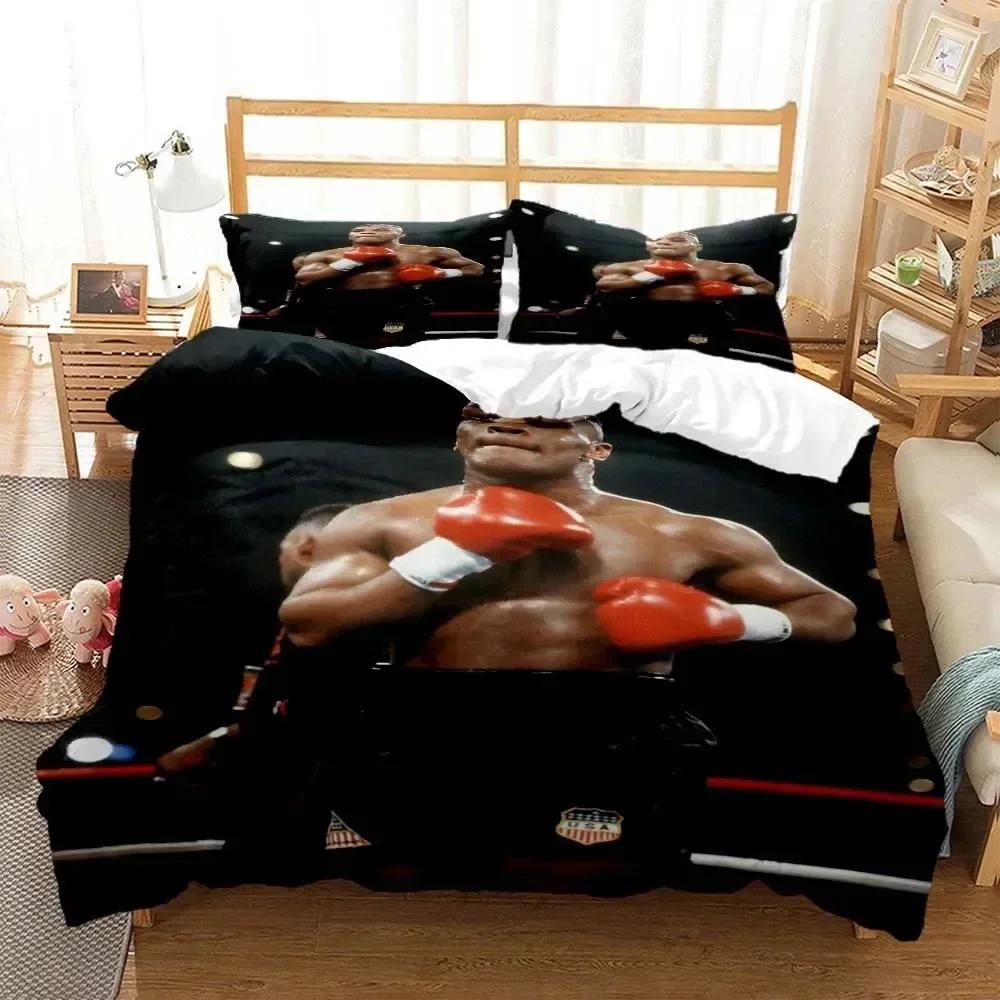 Boxing Champion Mike Tyson 3D Cartoon Printed Bedding Queen Bedding Set Customized King Size Bedding Set Soft and Comfortable