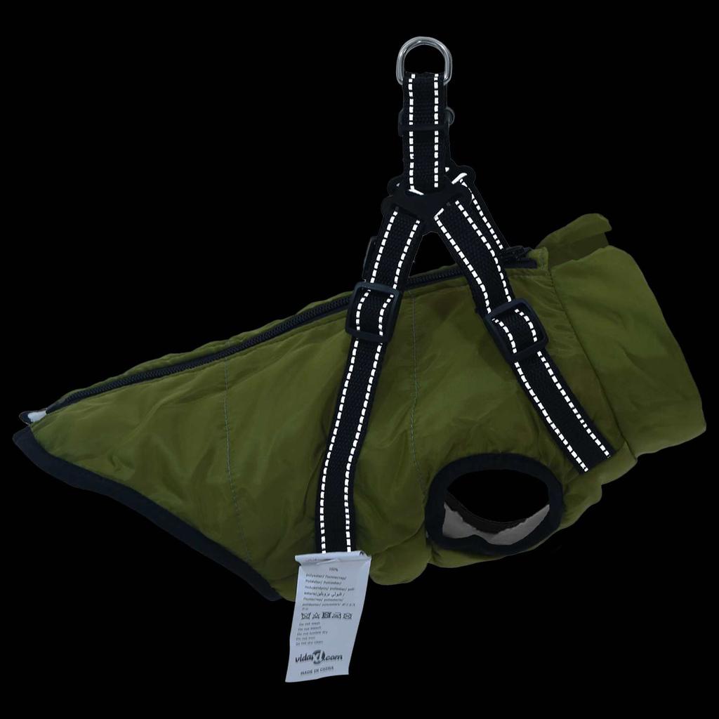 Dog Coat Olive Green L28 Fleece and Polyester