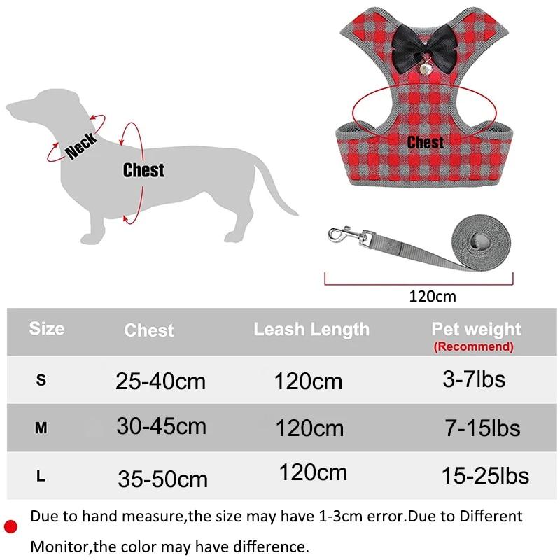 Puppy Cats Rabbits Harness and Leash Set for Small Dogs Mesh Harness Vest Dress Bow Chest Belt Chihuahua Yorkie Pets Accessories