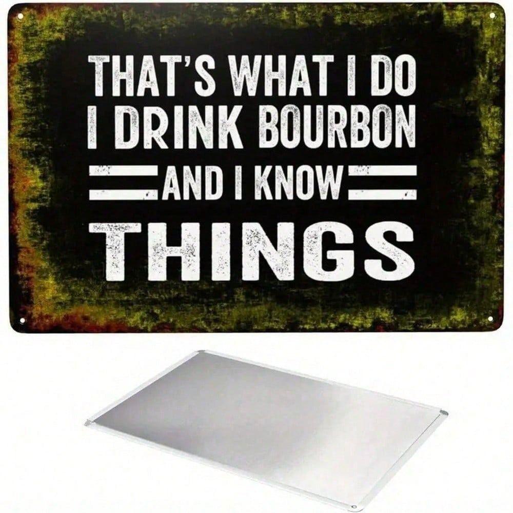 Bourbon Rules Metal Sign Vintage Style, Funny Gift for Men, Bar & Home Decor